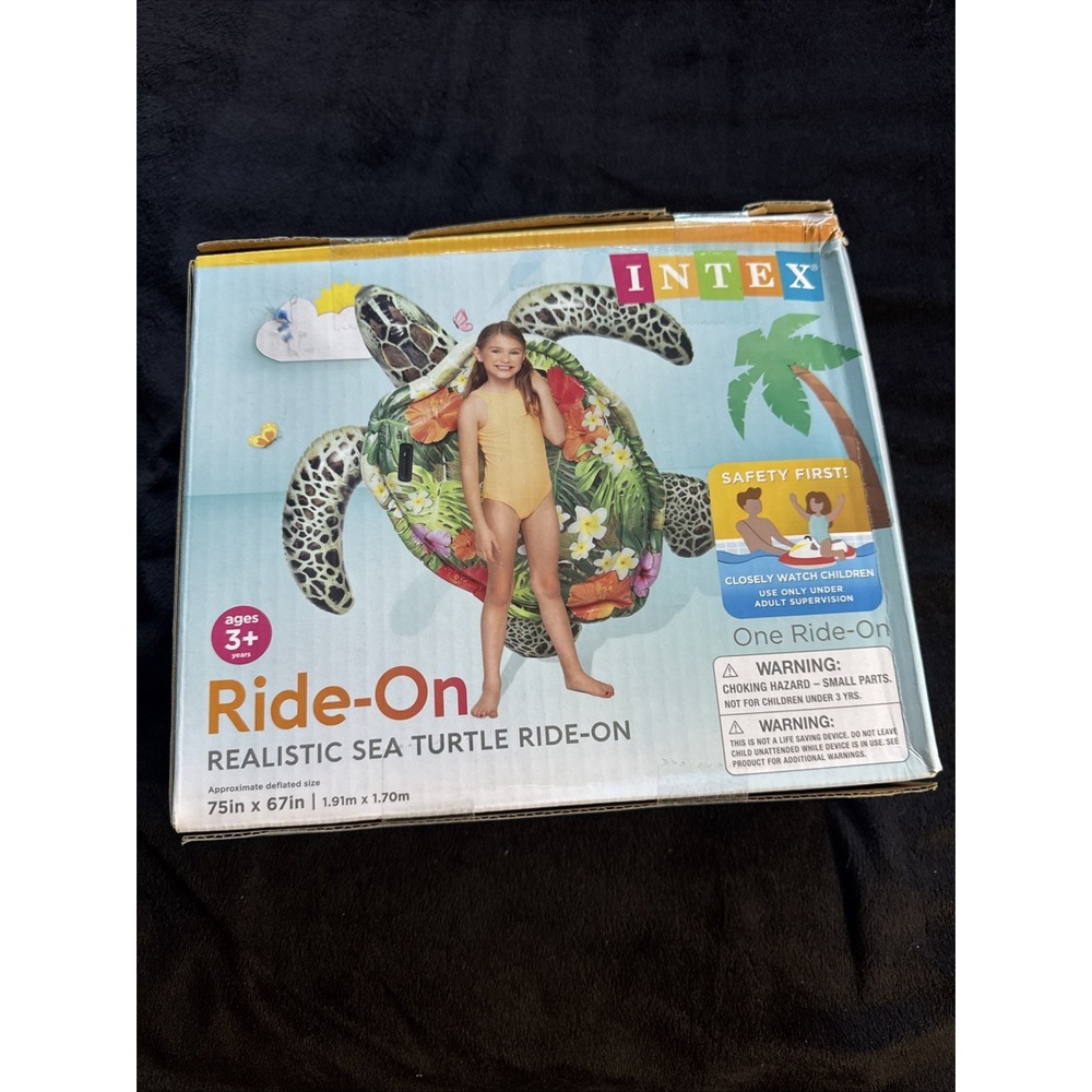 Intex Inflatable Ride on Sea‎ Turtle Kids Swimming Pool Float Beach Rider Toy
